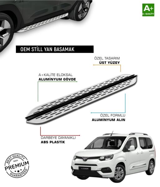 TOYOTA PROACE CİTY ** KISA SAŞE ** 2019 2020 2021 2022 2023 2024 2025 2026 ARACA ÖZEL YAN BASAMAK
