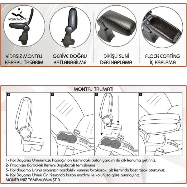 SKODA FABIA MK1 ARACA ÖZEL KOL DAYAMA KOLÇAK VİDASIZ 1999 2000 2001 2002 2003 2004 2005 2006 2007