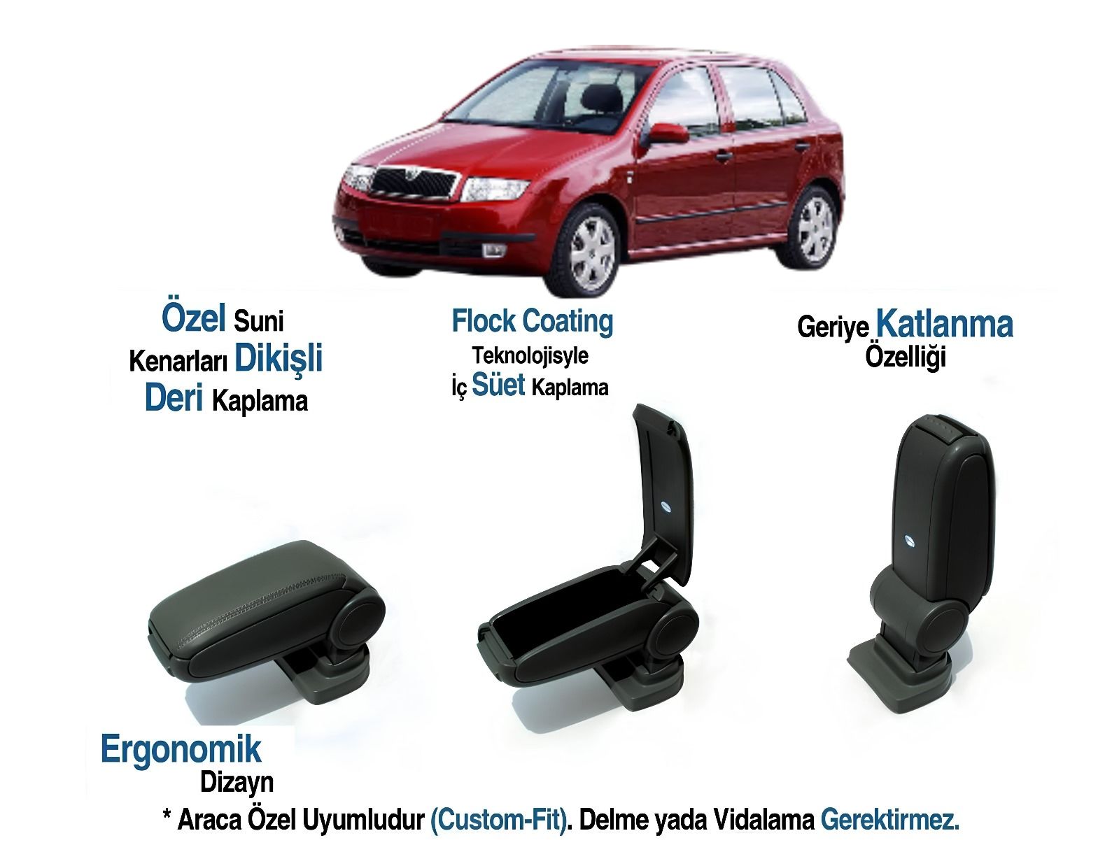 SKODA FABIA MK1 ARACA ÖZEL KOL DAYAMA KOLÇAK VİDASIZ 1999 2000 2001 2002 2003 2004 2005 2006 2007