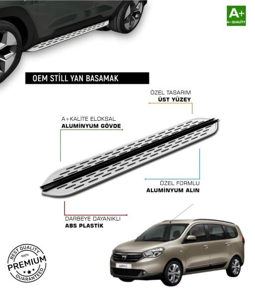 Dacia Lodgy 2012 2013 2014 2015 2016 2017 2018 2019 2020 2021 2022 Araca Özel Yan Basamak