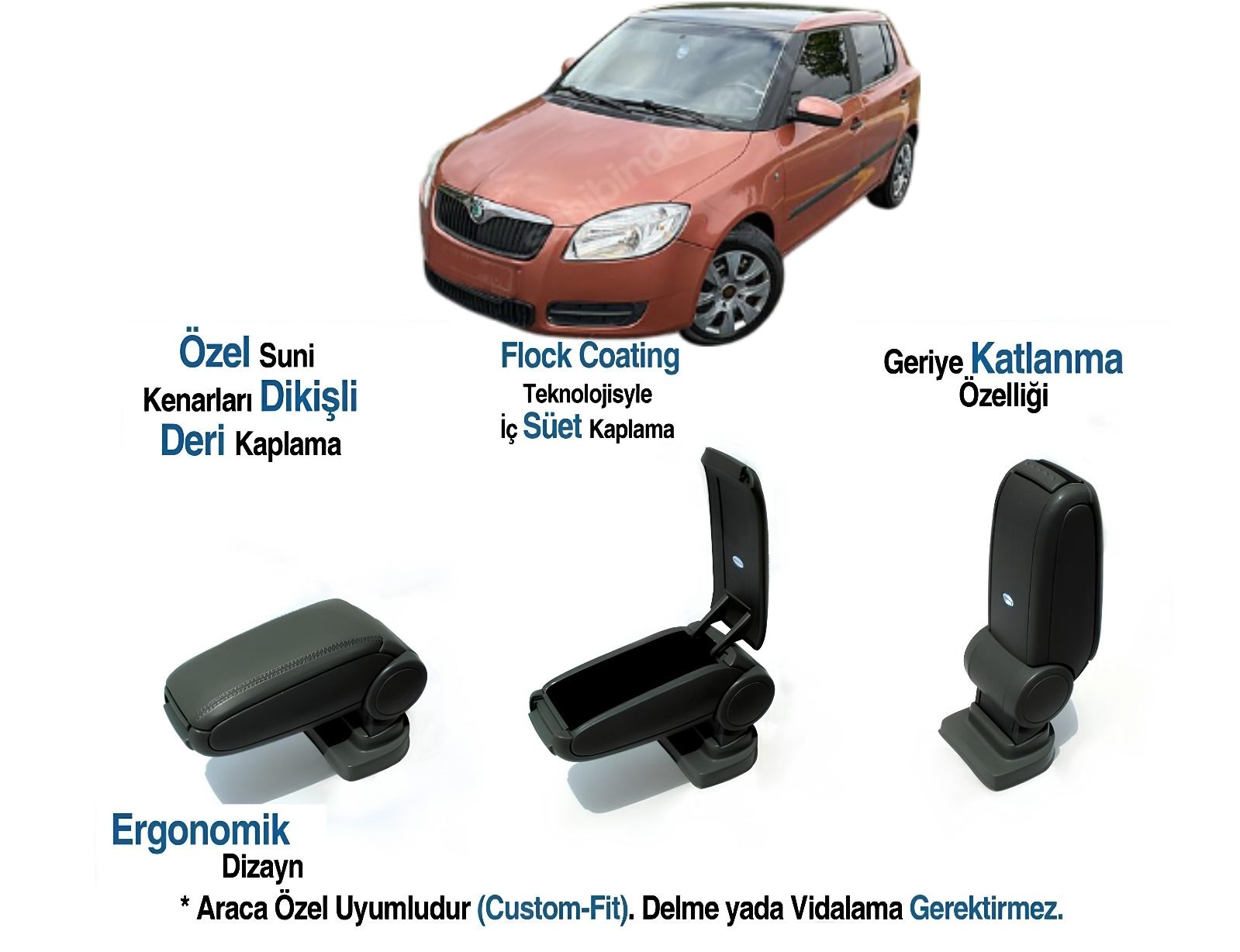 SKODA FABIA MK2  ARACA ÖZEL KOL DAYAMA KOLÇAK VİDASIZ 2008 2009 2010 2011 2012 2013 2014