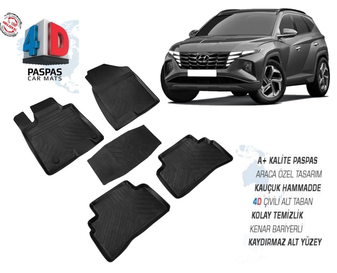 TUCSON 2021 2022 2023 4D ARACA ÖZEL HAVUZLU PASPAS