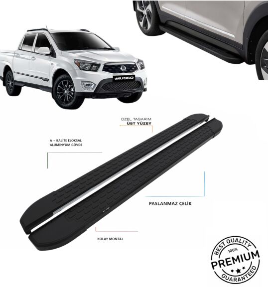 MUSSO 2017 2018 2019 2020 2021 2022 2023 2024 ARACA ÖZEL NEVADA SİYAH YAN BASAMAK