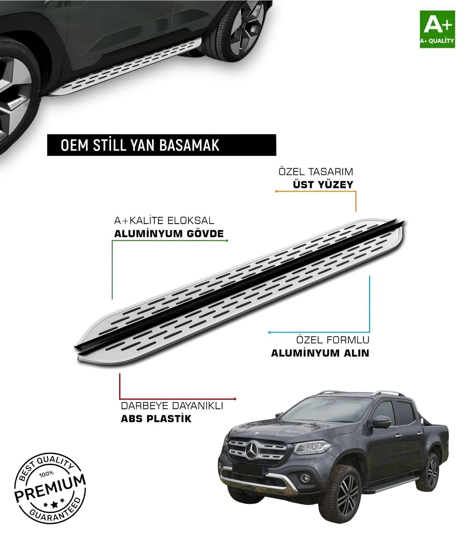 MERCEDES X CLASS 2017 2018 2019 2020 Araca Özel Yan Basamak