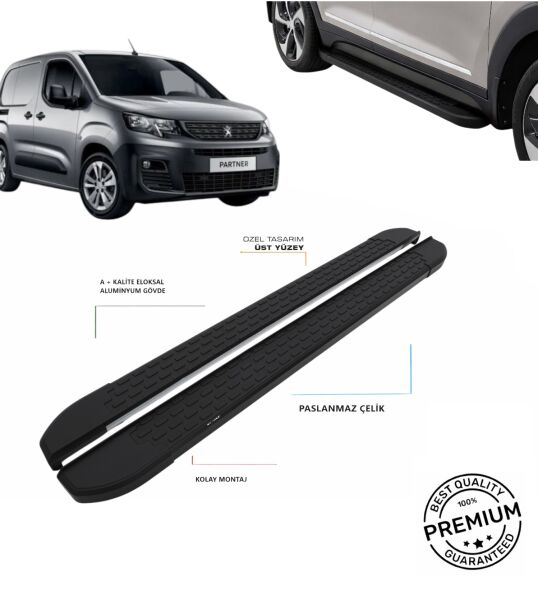 PARTNER KISA ŞASE 2019 2020 2021 2022 2023 2024 2025 ARACA ÖZEL NEVADA SİYAH YAN BASAMAK NEVADA SİYAH ALINLI