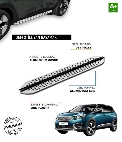 PEUGEOT 5008 2016 2017 2018 2019 2020 2021 2022  Araca Özel Yan Basamak