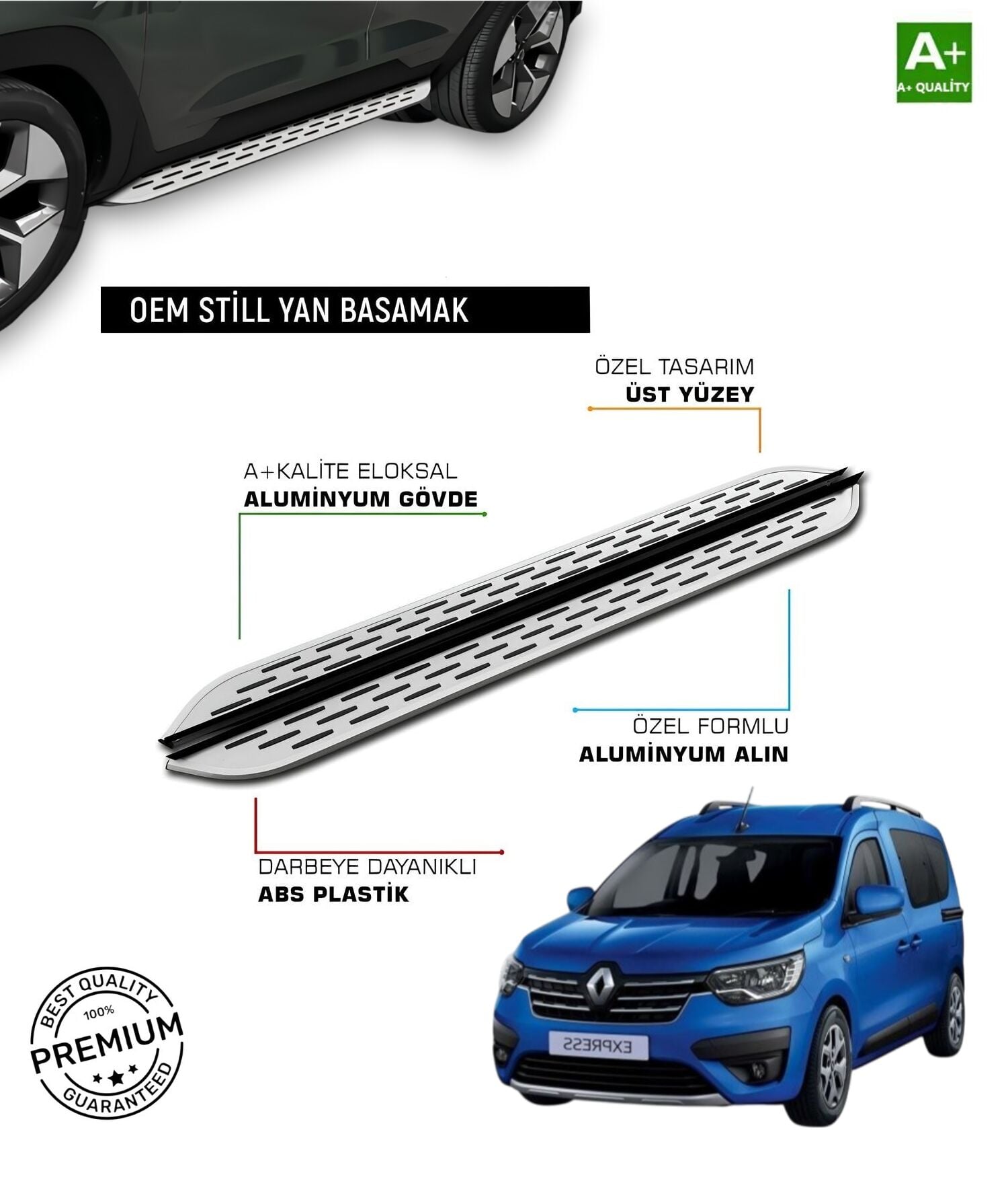 RENAULT EXPRESS 2021 2022 2022 2023 2024 2025 2026 2027 Araca Özel Yan Basamak