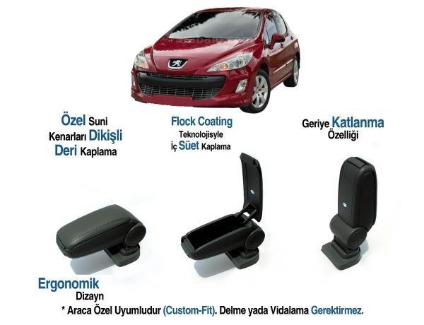 PEUGEOT 308 2ARACA ÖZEL KOL DAYAMA VİDASIZ K0LÇAK 2007 2008 2009 2010 2011 2012 2013