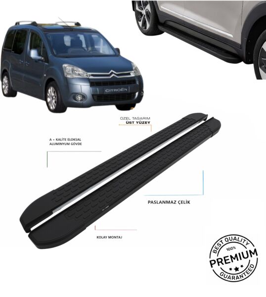 BERLİNGO 2008 2009 2010 2011 2012 2013 2014 2015 2016 2017 2018 ARACA ÖZEL NEVADA SİYAH YAN BASAMAK