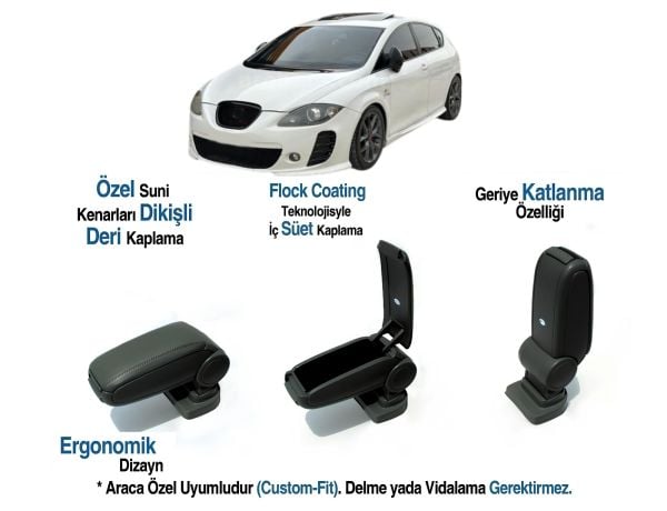 SEAT LEON 1P ARACA ÖZEL KOL DAYAMA VİDASIZ KOLÇAK  2005 2006 2007 2008 2009 2010 2011 2012