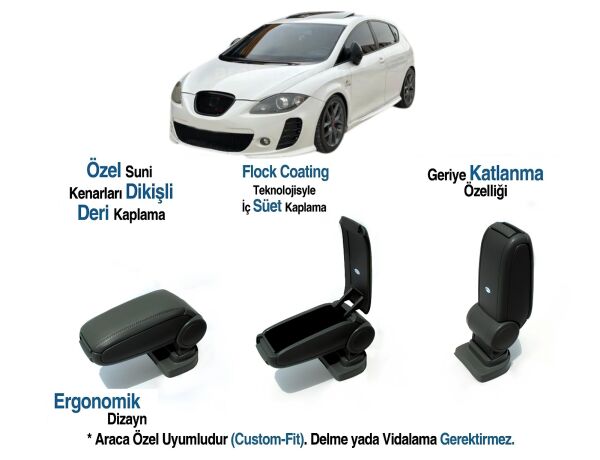SEAT LEON 1P ARACA ÖZEL KOL DAYAMA VİDASIZ KOLÇAK  2005 2006 2007 2008 2009 2010