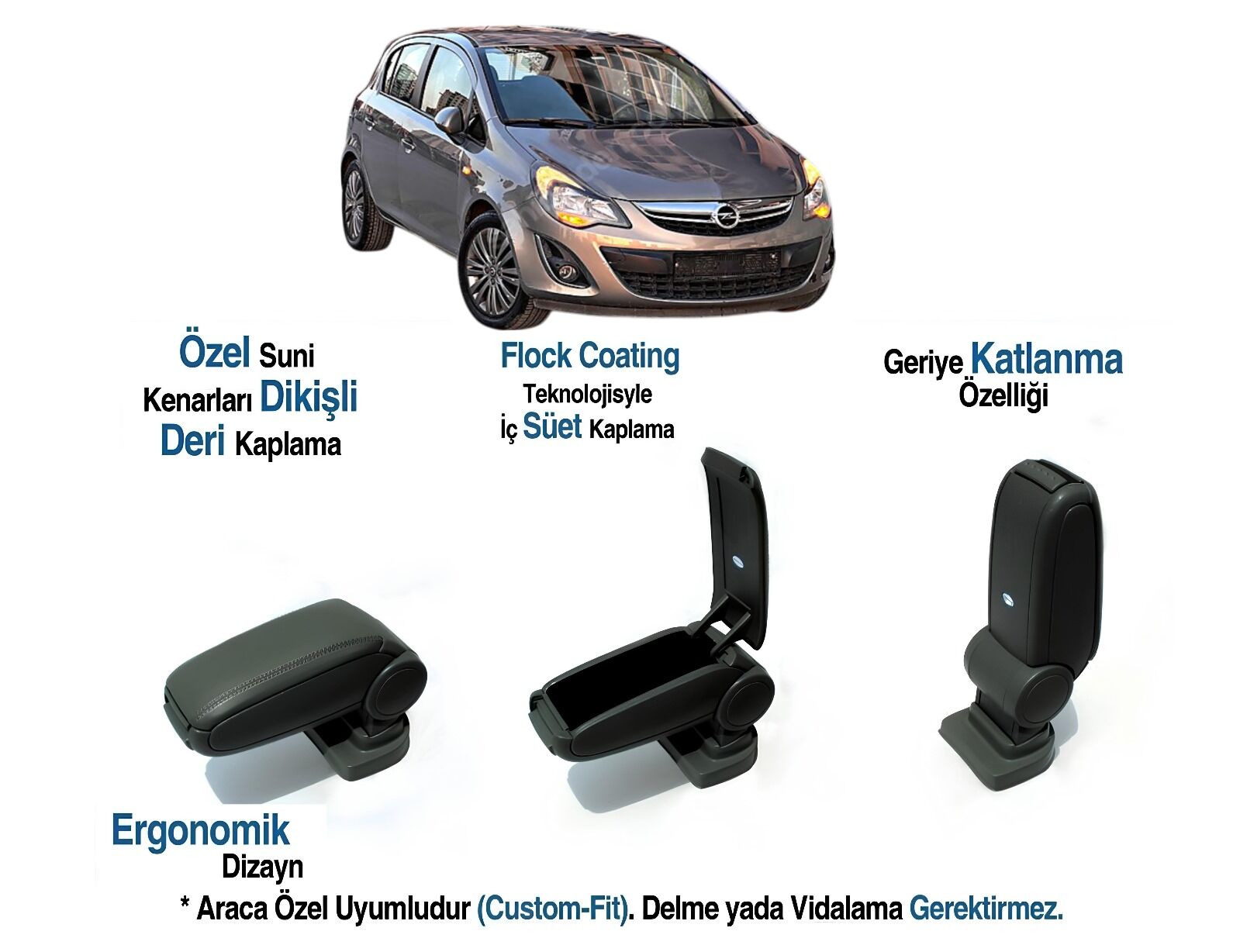 OPEL CORSA E ARACA ÖZEL KOL DAYAMA VİDASIZ KOLÇAK 2014 2015 2016 2017 2018 2019