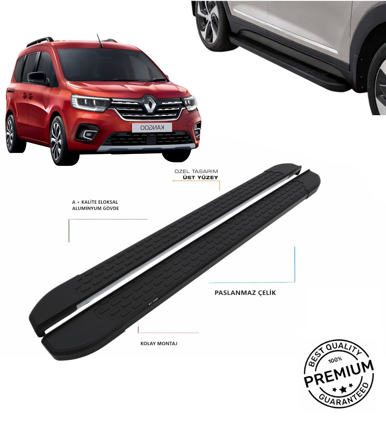 KANGOO 2021 2022 2023 2024 ARACA ÖZEL NEVADA SİYAH YAN BASAMAK