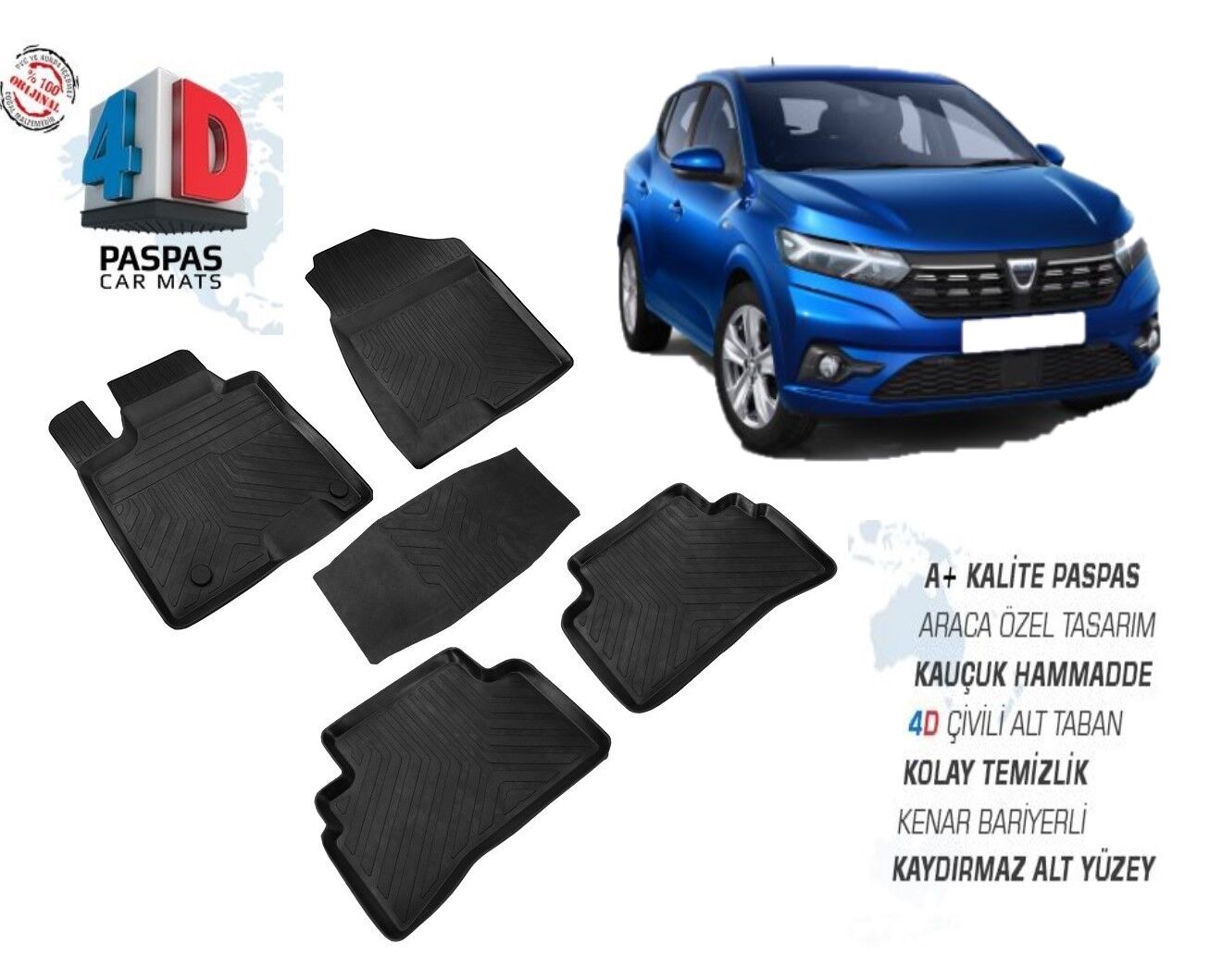 SANDERO 4D ARACA ÖZEL PASPAS OMSA 2021 2022 2023 2024