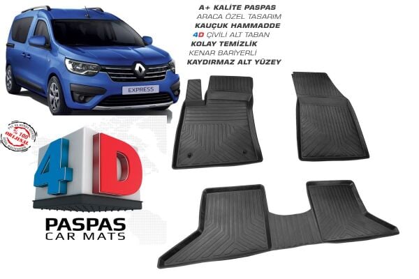 RENAULT KANGOO EXPRESS ARACA ÖZEL 4D HAVUZLU PASPAS OMSA 2020 2021 2022 2023
