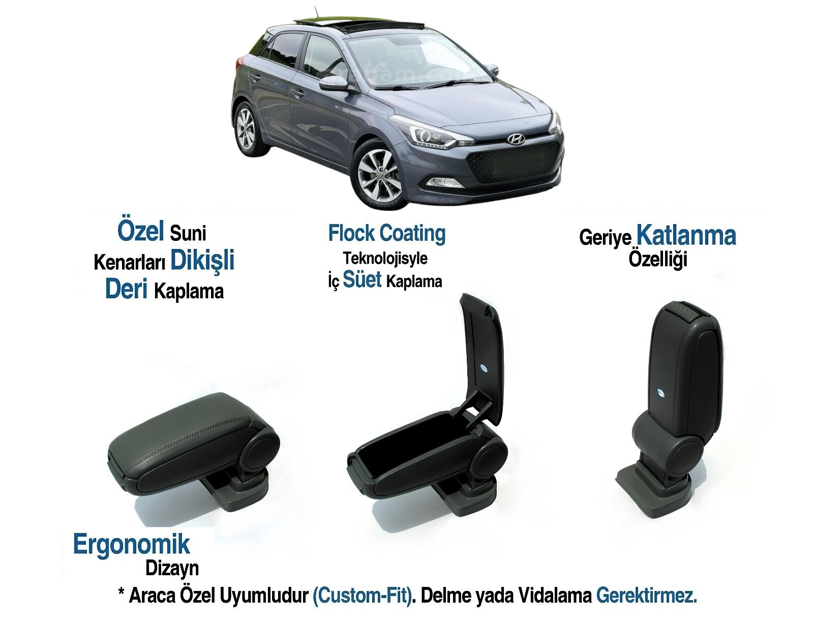 I20 ARACA ÖZEL KOL DAYAMA VİDASIZ KOLÇAK 2015 2016 2017 2018 2019 2020