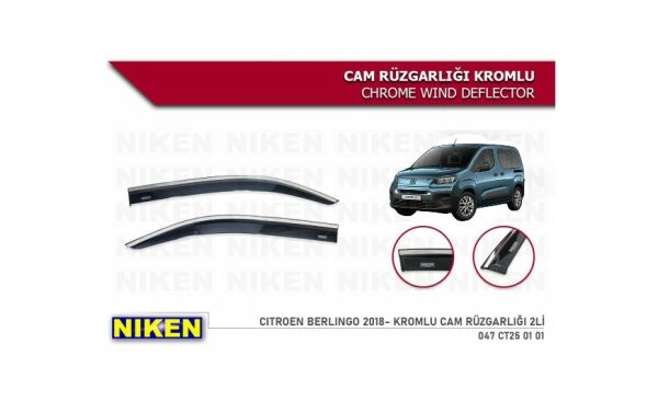 DOBLO 2024 2025 2026 ÖN İKİLİ KROMLU CAM RÜZGARLIĞI ARACA ÖZEL NİKEN