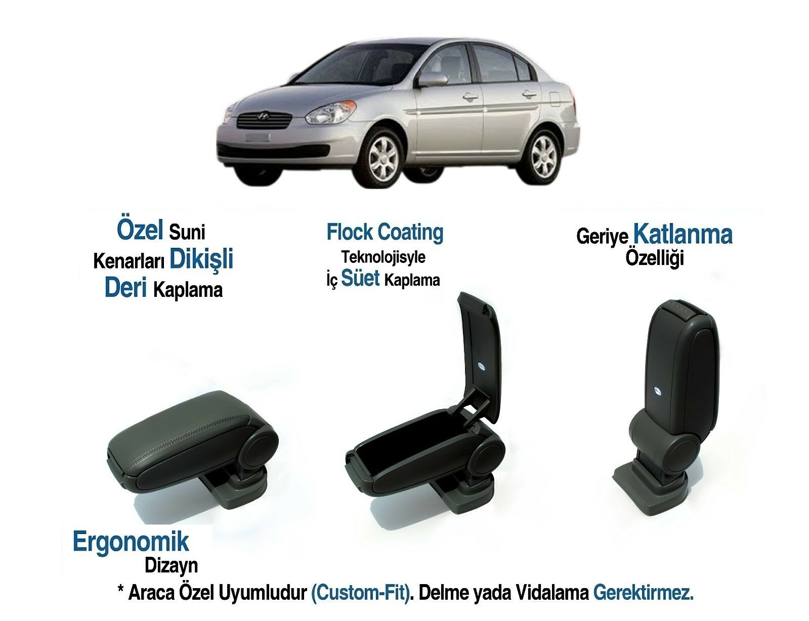 ACCENT ARACA ÖZEL KOL DAYAMA VİDASIZ KOLÇAK 2006 2007 2008 2009