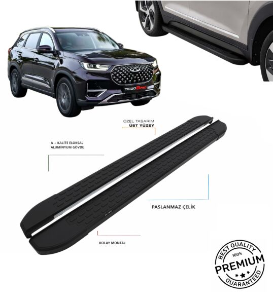 TİGGO 8 PRO 2022 2023 2024 2025 ARACA ÖZEL NEVADA SİYAH YAN BASAMAK