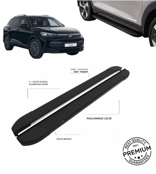 TIGUAN 2024 2025 ARACA ÖZEL NEVADA SİYAH YAN BASAMAK
