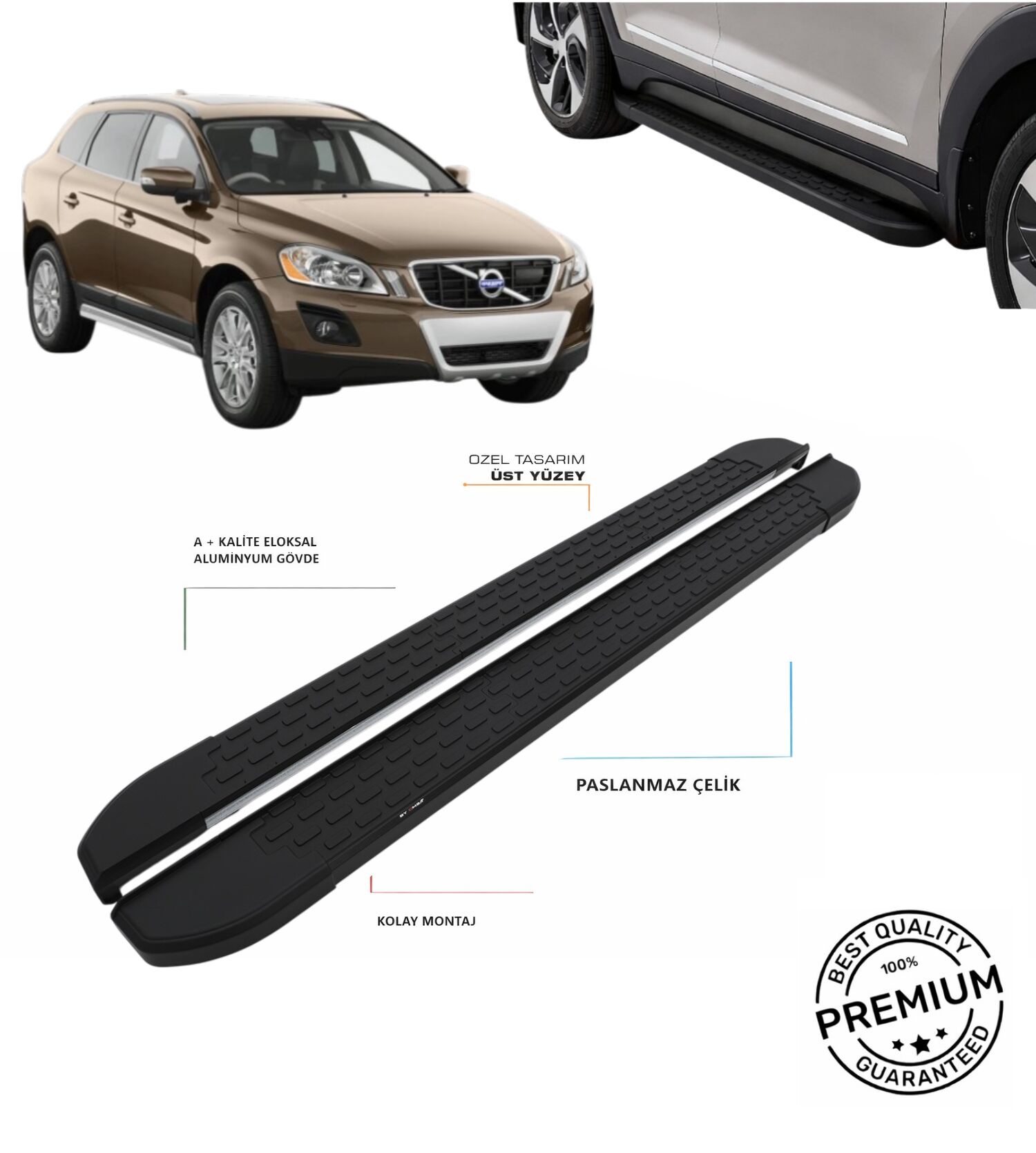 XC60 2009 2010 2011 2012 2013 2014 2015 2016 2017 ARACA ÖZEL NEVADA SİYAH YAN BASAMAK