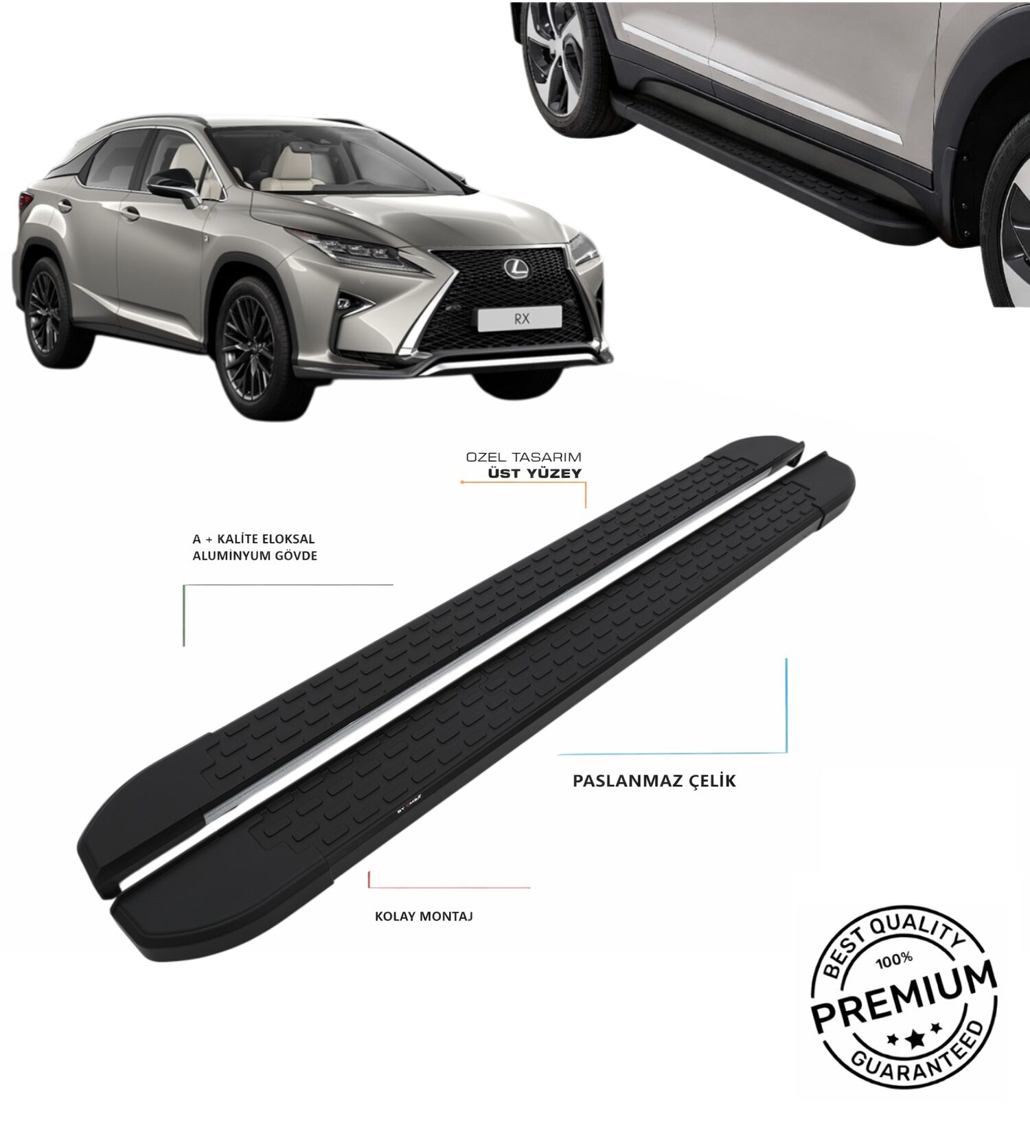 RX 200T 2018 2019 2020 2021 2022 2023 2024 ARACA ÖZEL NEVADA SİYAH YAN BASAMAK