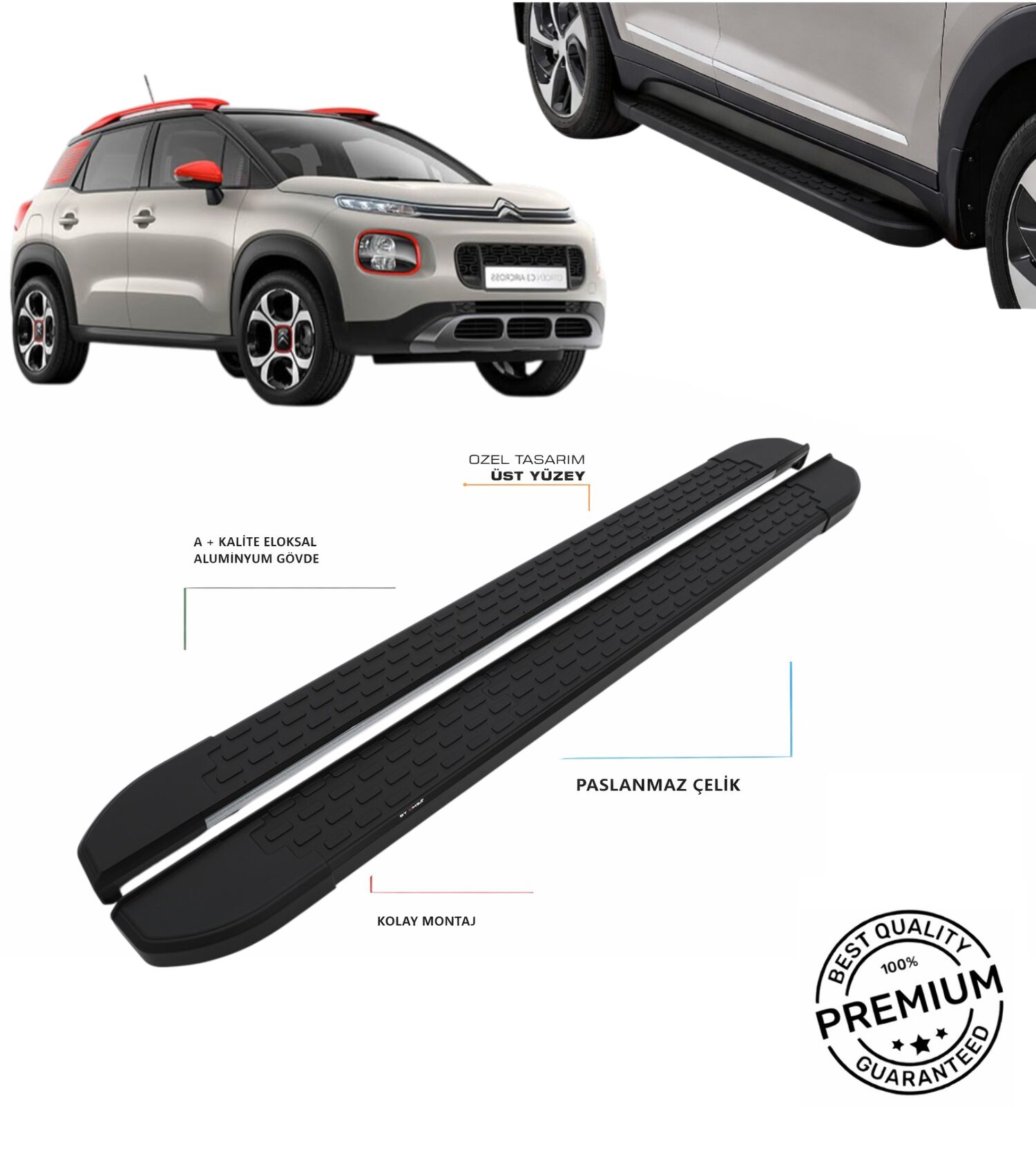 C3 AİRCROSS 2017 2018 2019 2020 2021 2022 2023 2024 ARACA ÖZEL NEVADA YAN BASAMAK