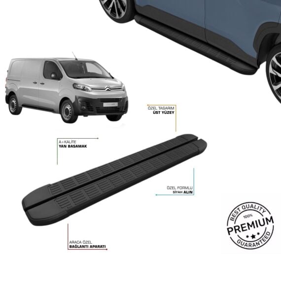 CITROEN JUMPY ! KISA ! ŞASE 2017 2018 2019 2020 2021 2022 2023 2024 2025 2026 SLN SİYAH YAN BASAMAK