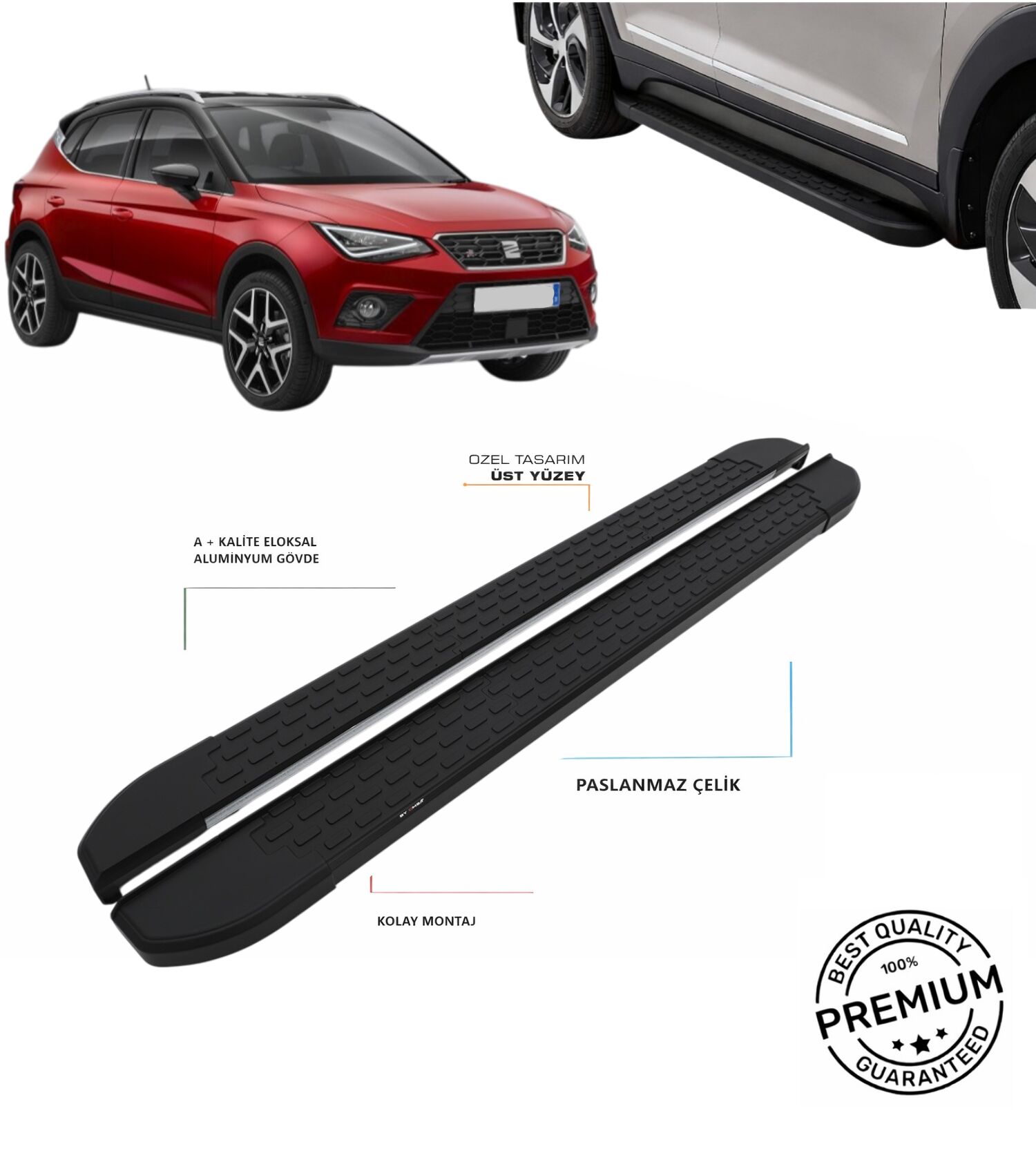 SEAT ARONA 2017 2018 2019 2020 2021 2022 2023 2024 ARACA ÖZEL NEVADA SİYAH YAN BASAMAK