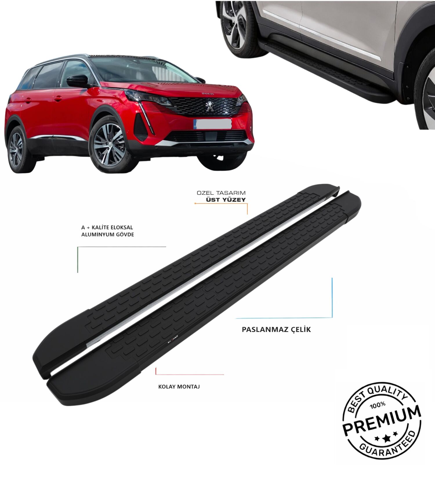 ''3008'' 2016 2017 2018 2019 2020 2021 2022 2023 2024 ARACA ÖZEL NEVADA SİYAH YAN BASAMAKLIK