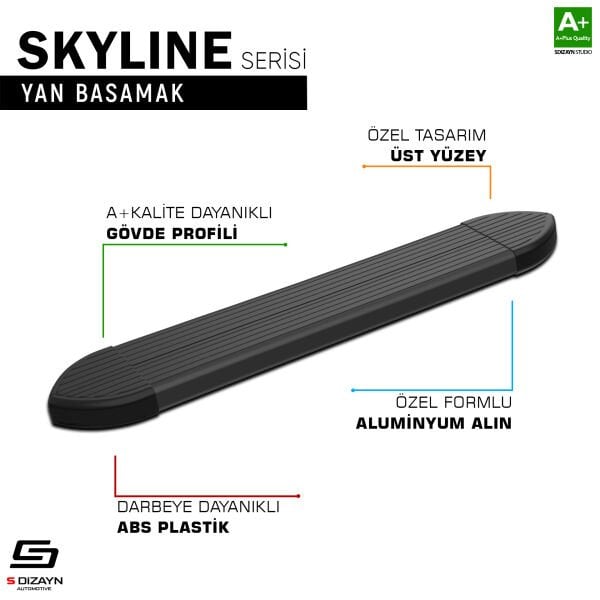 Nissan Qashqai 3 Skyline Siyah Yan Basamak 2021202 2023 2024 2025 2026 2027 A+ Kalite