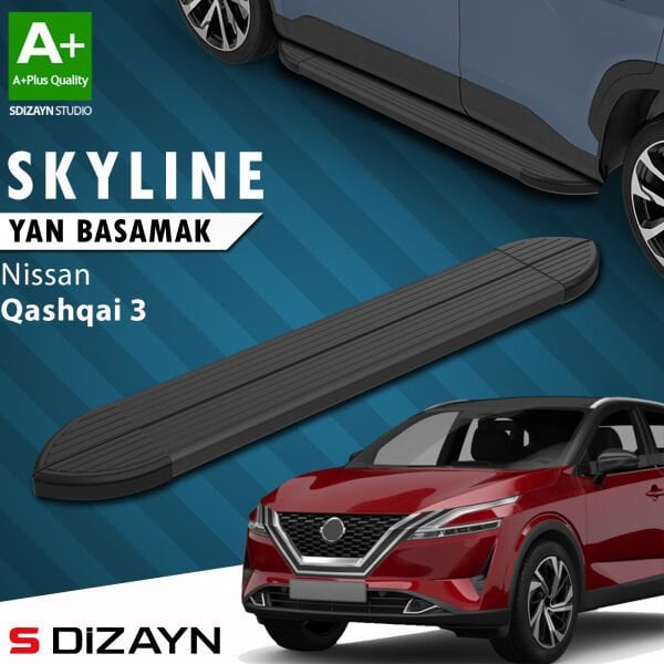 Nissan Qashqai 3 Skyline Siyah Yan Basamak 2021202 2023 2024 2025 2026 2027 A+ Kalite