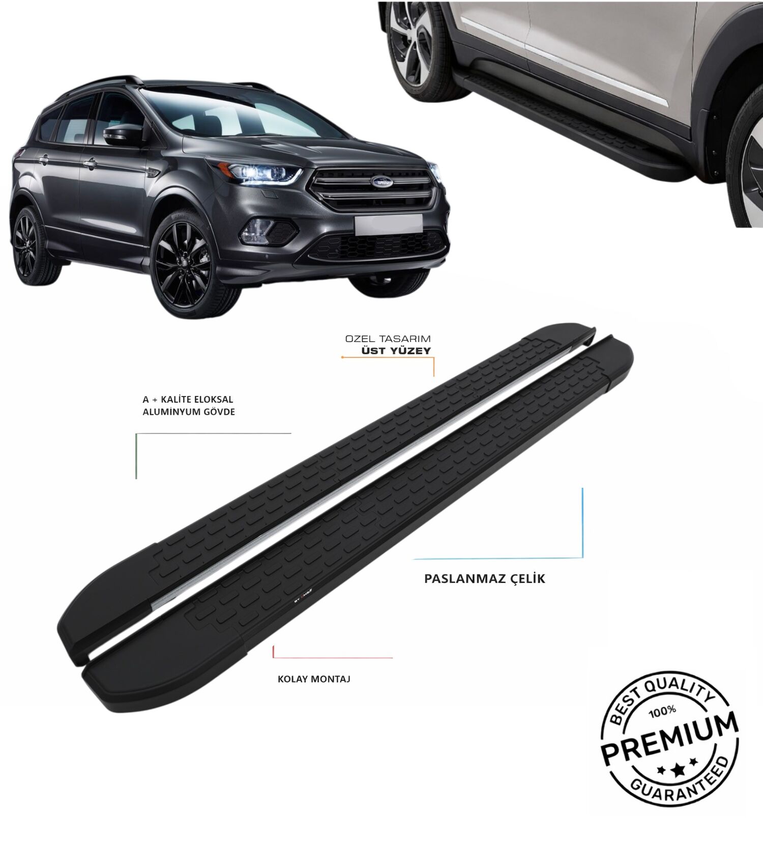 KUGA 2016 2017 2018 2019 ARACA ÖZEL NEVADA SİYAH YAN BASAMAK