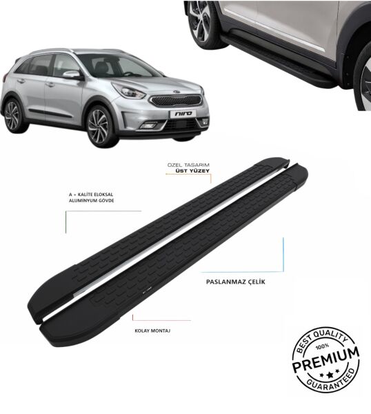 NİRO 2017 2018 2019 2020 2021 2022 2023 2024 ARACA ÖZEL NEVADA SİYAH YAN BASAMAK