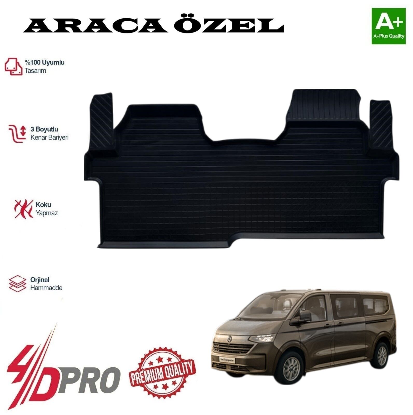 TRANSPORTER KOMBİ KISA ŞASE 4D HAVUZLU KAVUÇUK PASPAS 2025 2026 2027