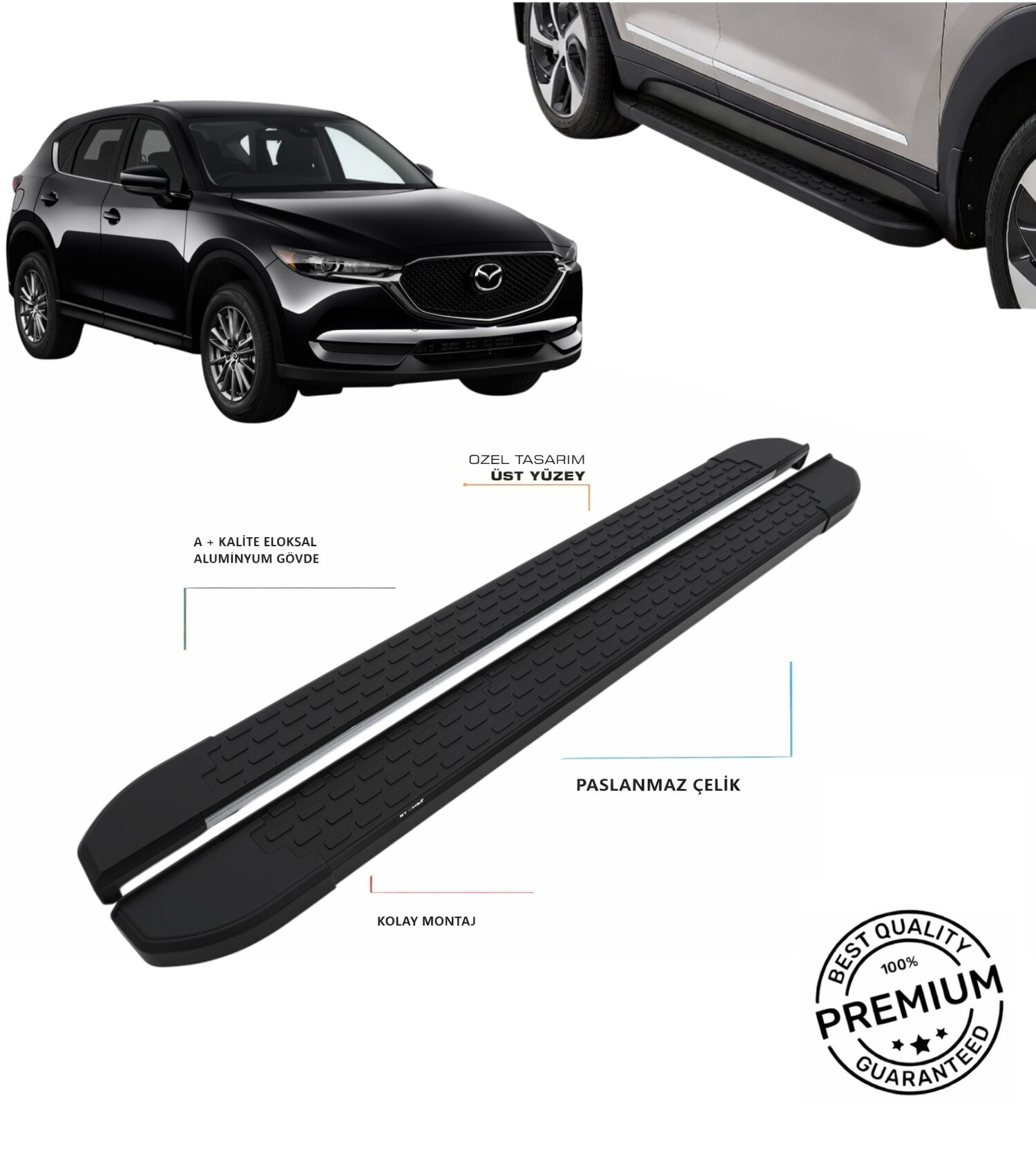 CX-5 2017 2018 2019 2020 2021 2022 2023 2024 2025 ARACA ÖZEL NEVADA SİYAH YAN BASAMAK