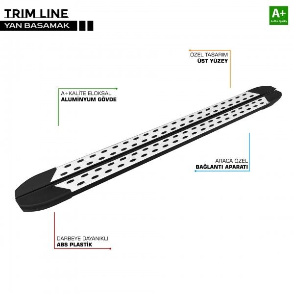 VOLKSWAGEN ARACA ÖZEL TRİMLİNE YAN BASAMAK NOKTALI MODEL 2020 2021 2022 2023 2024 2025 2026 2027