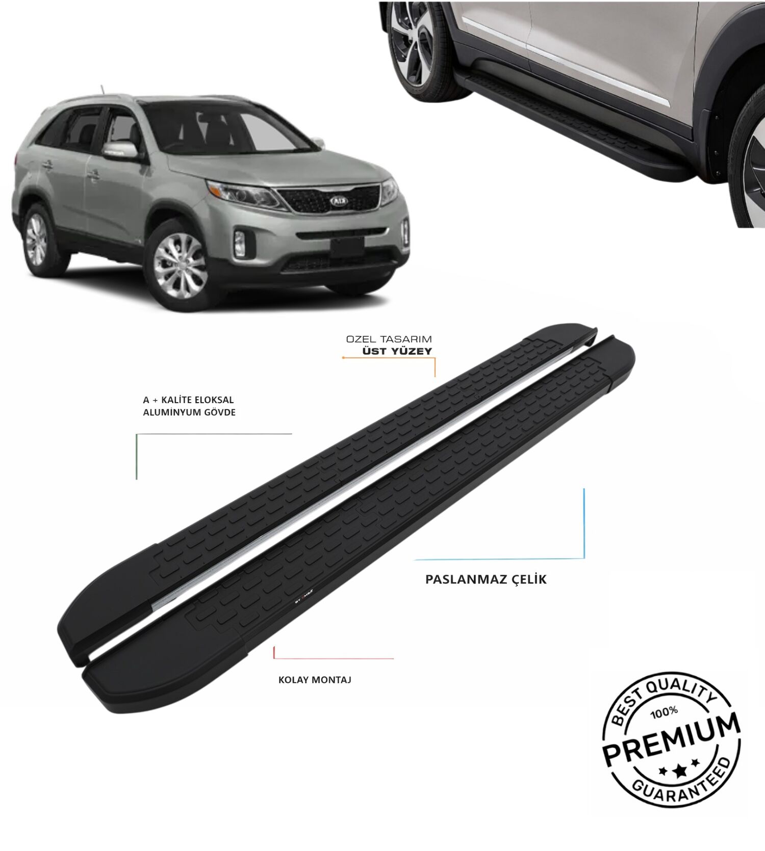 SORENTO 2014 2015 2016 2017 2018 2019 2020 ARACA ÖZEL NEVADA SİYAH YAN BASAMAK