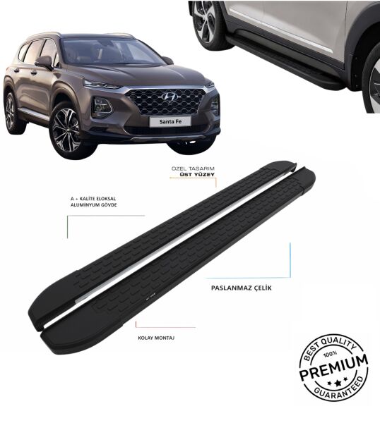 SANTA FE 2019 2020 2021 2022 2023 2024 ARACA ÖZEL NEVADA SİYAH YAN BASAMAK