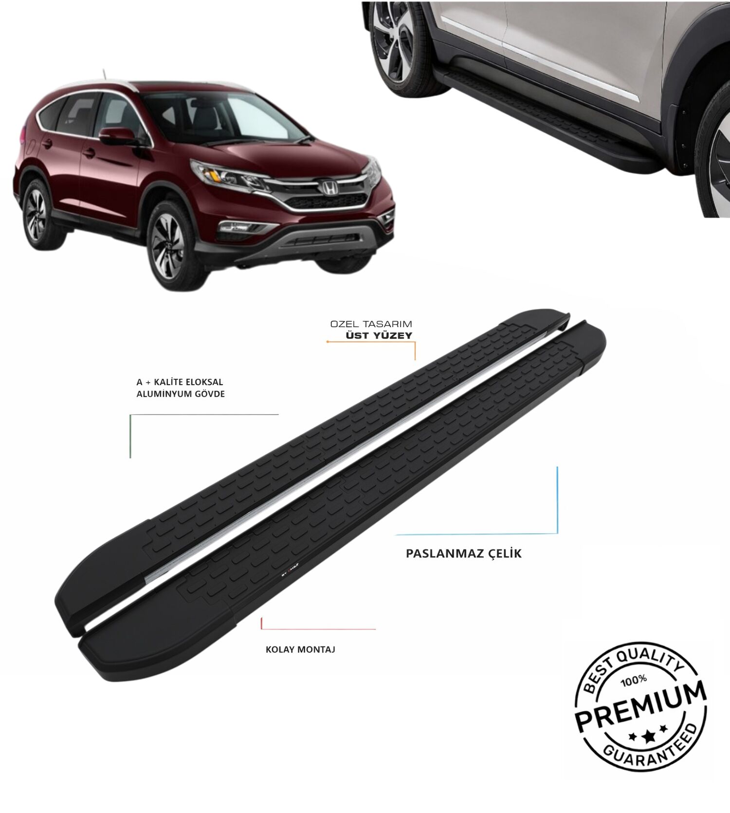 CR-V 2017 2018 2019 2020 2021 2022 2023 2024 ARACA ÖZEL NEVADA SİYAH YAN BASAMAK