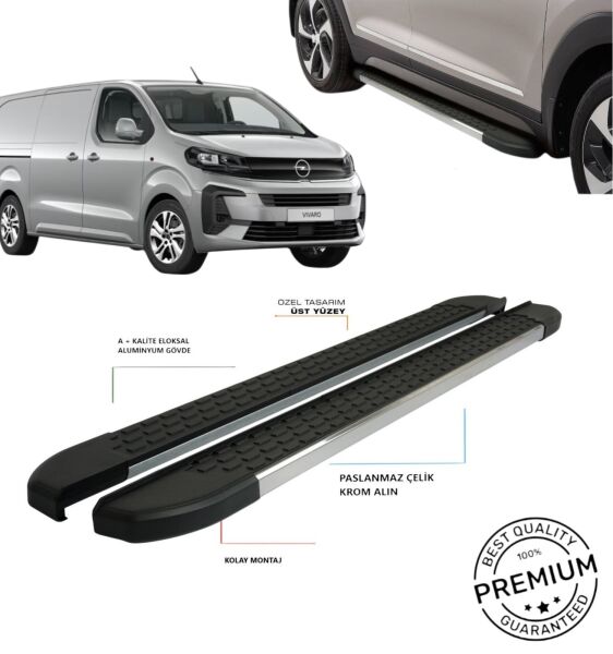 Opel Vivaro B Nevada Yan Basamak Krom Uzun Şase 2017 2018 2019 2020 2021 2022 2023 2024 2025 MSNVD