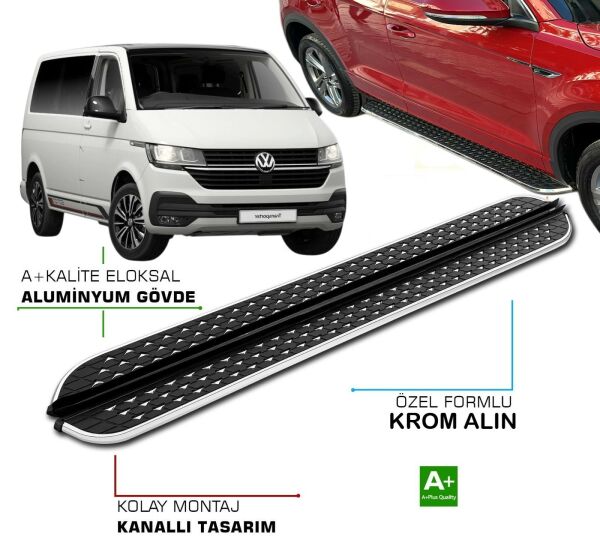 T5 TRANSPORTER UZUN ŞASE ARACA ÖZEL NEVADA SİYAH YAN BASAMAK 2009 2010 2011 2012 2013 2014 2015