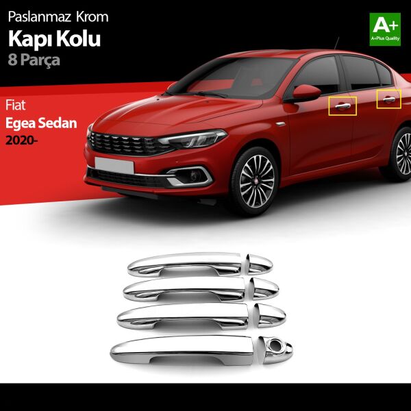 Fiat Egea HB / SD Krom Kapı Kolu 8 Prç. 2020 2021 2022 2023 2024 2025 2026