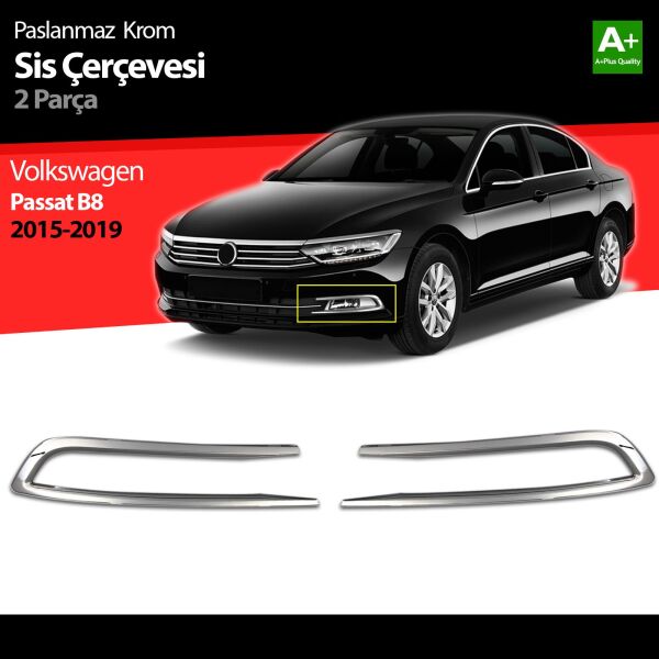 VW Passat B8 Krom Sis Farı Çerçevesi 2 Parça 2015 2016 2017 2018 2019