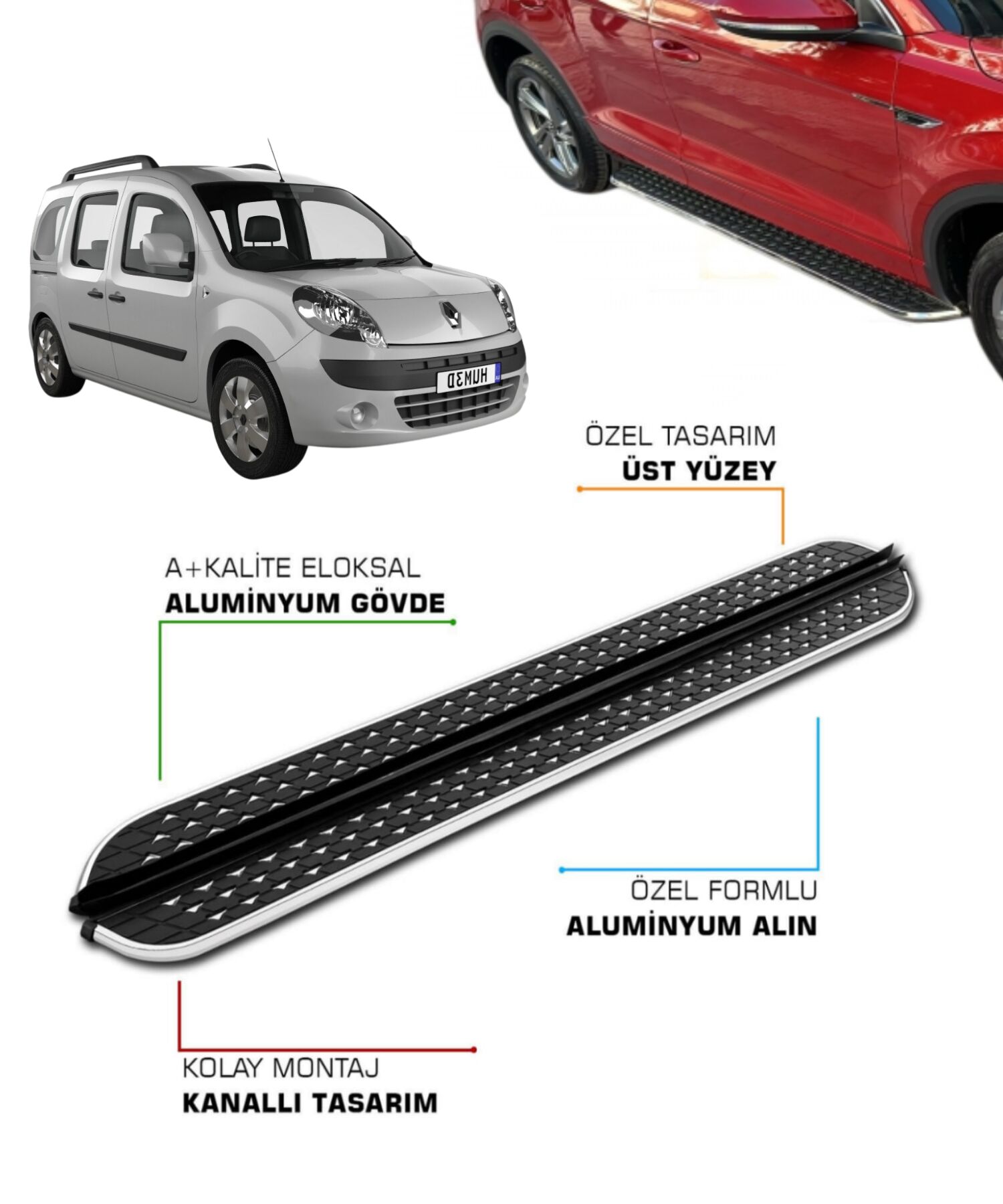 RENAULT KANGOO UYUMLU 2008 2009 2010 2011 2012 2013 2014 2015 2016 2017 2018 2019 2020 2021 YAN BASAMAK