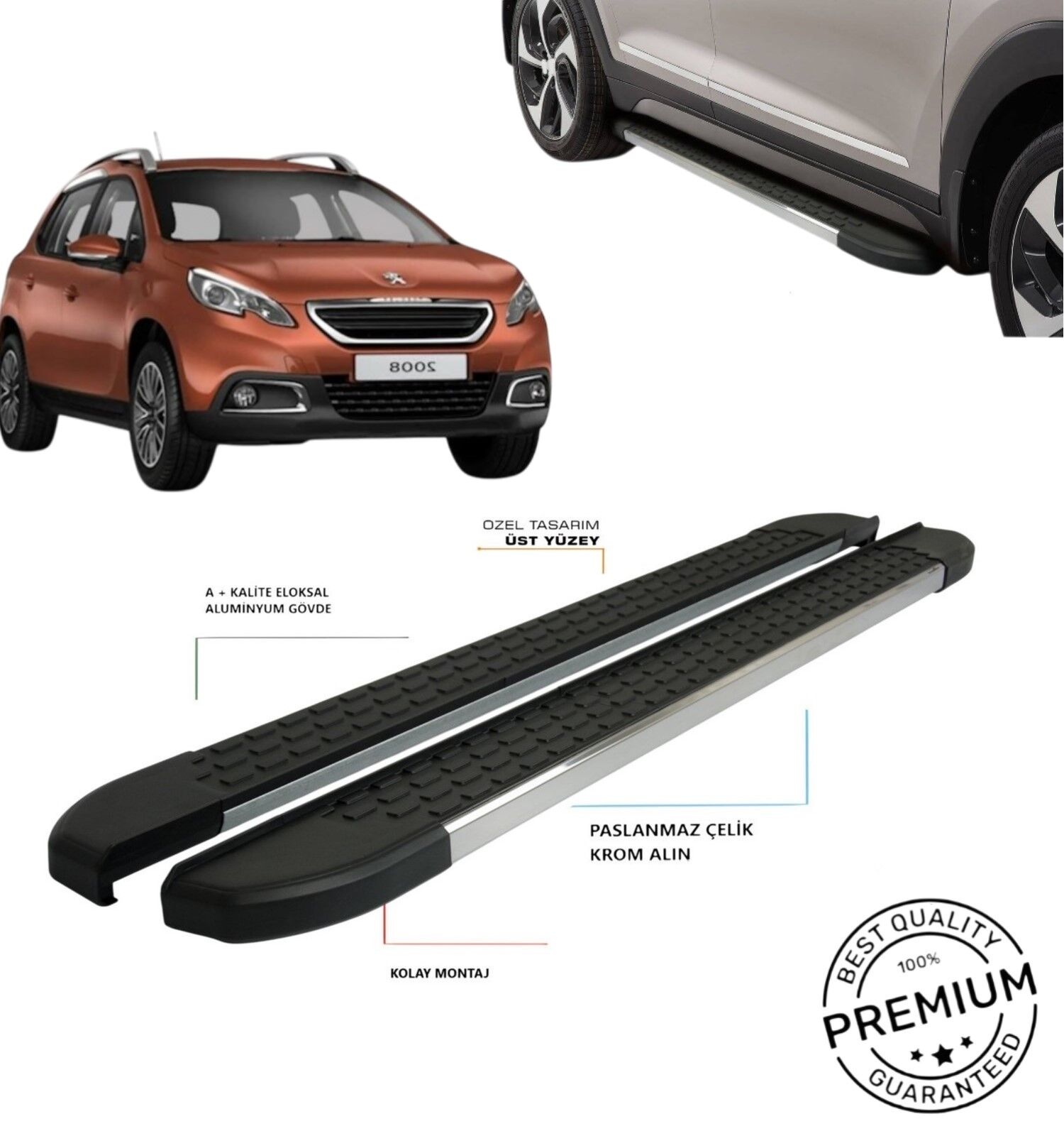 Peugeot 2008 Uyumlu Yan Basamak Omsa 2013 2014 2015 2016 2017 2018