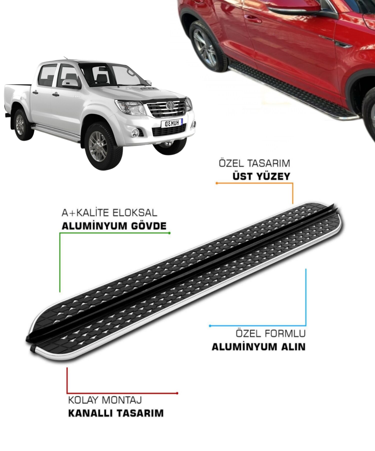 TOYOTA HILUX UYUMLU 2006 2007 2008 2009 2010 2011 2012 2013 2014 2015 YAN BASAMAK