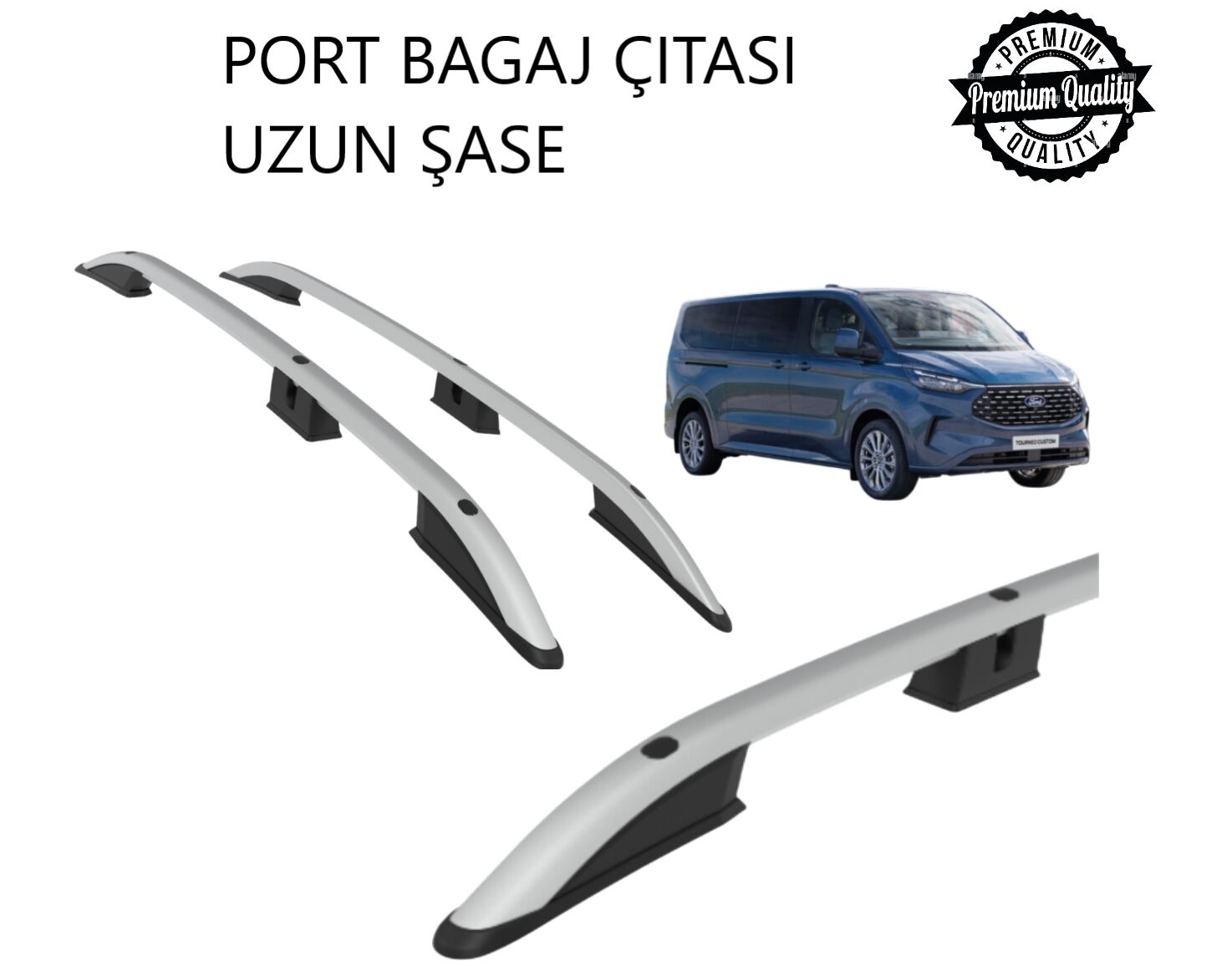 TOURNEO CUSTOM UZUN ŞASE 2025 2026 2027 PORTBAGAJ TAVAN ÇITASI GRİ