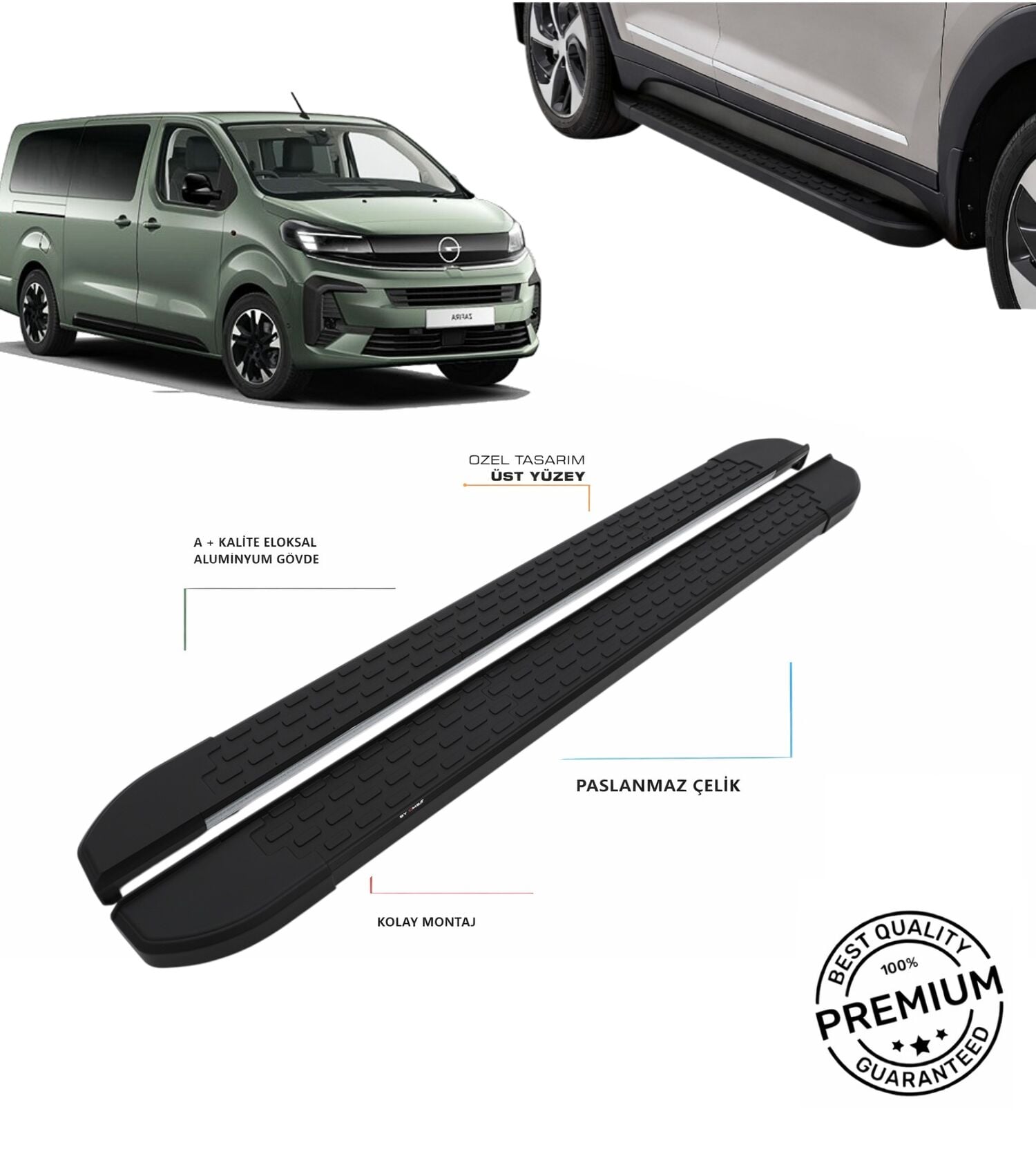 ZAFİRA LİFE KISA ŞASE 2019 2020 2021 2022 2023 2024 ARACA ÖZEL NEVADA SİYAH YAN BASAMAK