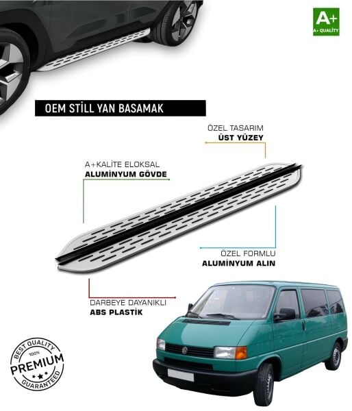 T4 TRANSPORTER UZUN ŞASE  ARACA ÖZEL PRV1 YAN BASAMAK 1995 1996 1997 1998 1999 2000 2001 2002 2003